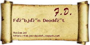 Fábján Deodát névjegykártya