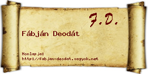 Fábján Deodát névjegykártya